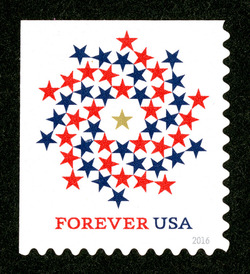 Patriotic Spiral - Booklet Single United States Postage Stamp