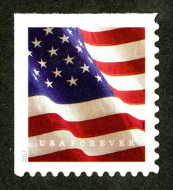 U.S. Flag - Booklet Single - Microprint on Red Stripe United States Postage Stamp
