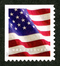 U.S. Flag - Booklet Single - Microprint on White Stripe Near Stars United States Postage Stamp