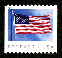 US Flag - Horizontal Imperforate - Microprint in Red Stripe United States Postage Stamp