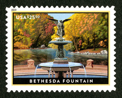Bethesda Fountain - Express Mail United States Postage Stamp