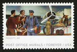 Piggott AR - Air Mail United States Postage Stamp | Post Office Murals