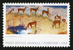 Florence CO - Antelope United States Postage Stamp | Post Office Murals