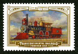 No 119 Locomotive United States Postage Stamp | Transcontinental Railroad