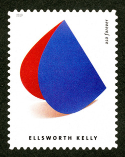 Blue Red Rocker United States Postage Stamp | Ellsworth Kelly