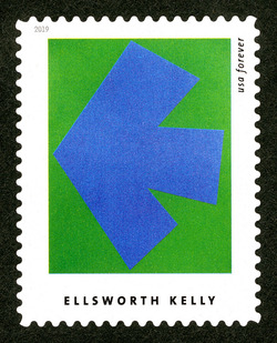 Blue Green United States Postage Stamp | Ellsworth Kelly