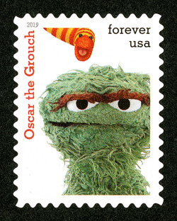 Oscar the Grouch United States Postage Stamp | Sesame Street