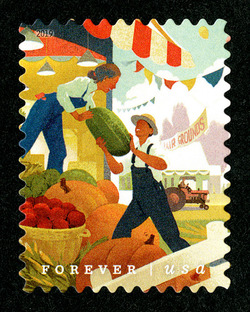 Unloading Produce United States Postage Stamp | State and County Fairs