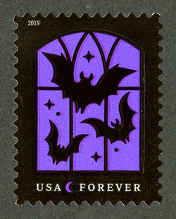 Bats United States Postage Stamp | Spooky Silhouettes