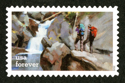 Hiking United States Postage Stamp | Enjoy the Great Outdoors
