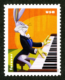 Playing Piano - Pianist United States Postage Stamp | Bugs Bunny