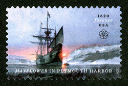 Mayflower In Plymouth Harbor United States Postage Stamp