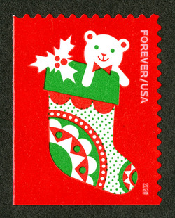 Christmas Stocking United States Postage Stamp | Holiday Delights