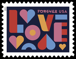 Love With Hearts United States Postage Stamp | Love