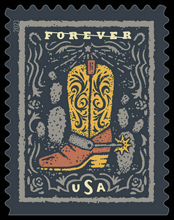 Cowboy Boot With Spur United States Postage Stamp | Western Wear