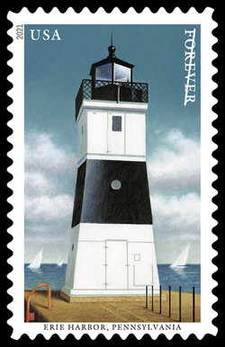 Erie Harbor - Pennsylvania United States Postage Stamp | Mid-Atlantic Lighthouses