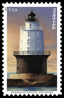 Harbor of Refuge - Delaware United States Postage Stamp | Mid-Atlantic Lighthouses