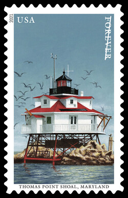 Thomas Point Shoal - Maryland United States Postage Stamp | Mid-Atlantic Lighthouses