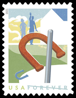 Horseshoes United States Postage Stamp | Backyard Games