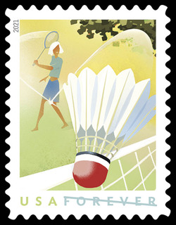 Badminton United States Postage Stamp | Backyard Games
