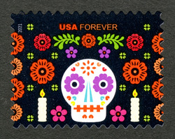 Boy's Skull United States Postage Stamp | Day of the Dead