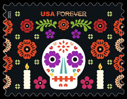 Boy's Skull United States Postage Stamp | Day of the Dead