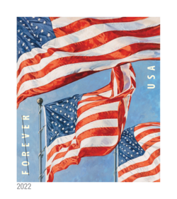 Three Flags United States Postage Stamp