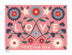 Love Flowers - Pink Background United States Postage Stamp | Love