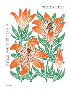 Wood Lily - Booklet Single United States Postage Stamp | Mountain Flora