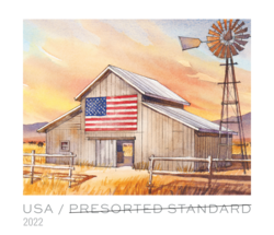 Old-style Barn - Western United States - Summer - Presorted Standard United States Postage Stamp | Flags on Barns