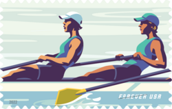 Blue Team - Three Visible Oars United States Postage Stamp | Women's Rowing