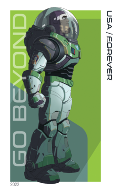 Full-body Profile of Buzz Lightyear United States Postage Stamp | Go Beyond