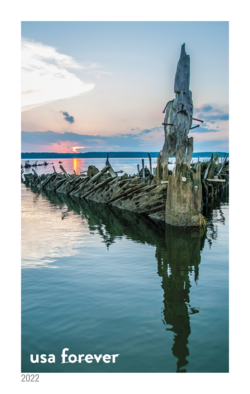 Mallows Bay at Sunset - Potomac River Marine Sanctuary United States Postage Stamp | National Marine Sanctuaries