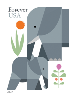 Elephants United States Postage Stamp