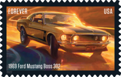 1969 Ford Mustang Boss 302 United States Postage Stamp | Pony Cars