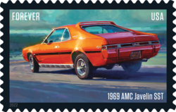 1969 AMC Javelin SST United States Postage Stamp | Pony Cars