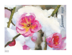 Plum Blossom United States Postage Stamp | Snowy Beauty