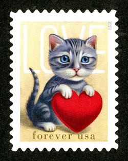 Kitten With Heart United States Postage Stamp | Love