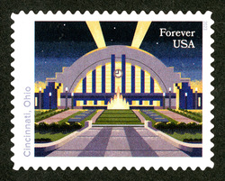 Union Terminal - Cincinnati, Ohio United States Postage Stamp | Railroad Stations