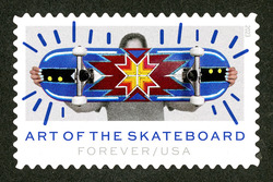 Turquoise-inlaid Design With Rising Sun - Navajo Style United States Postage Stamp | Art of the Skateboard