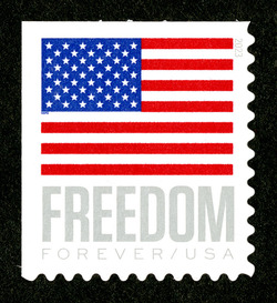 Freedom Flag - Booklet Single - Microprint Under Stars United States Postage Stamp