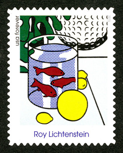 Still Life With Goldfish - 1972 United States Postage Stamp | Roy Lichtenstein