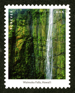 Waimoku Falls - Hawaii United States Postage Stamp | Waterfalls