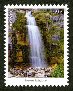 Stewart Falls - Utah United States Postage Stamp | Waterfalls