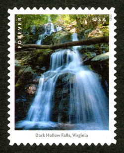 Dark Hollow Falls - Virginia United States Postage Stamp | Waterfalls