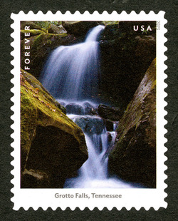 Grotto Falls - Tennessee United States Postage Stamp | Waterfalls