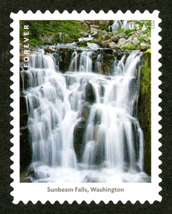 Sunbeam Falls - Washington United States Postage Stamp | Waterfalls