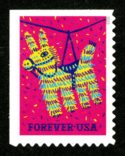 Horse Pinata - Pink Background United States Postage Stamp | Pinatas