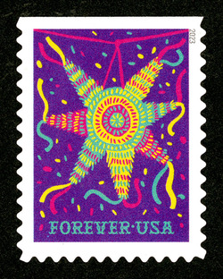 Purple Pinata United States Postage Stamp | Pinatas