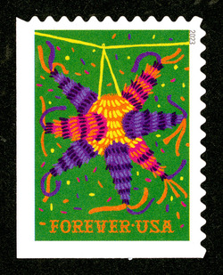 Star Pinata - Green Background United States Postage Stamp | Pinatas